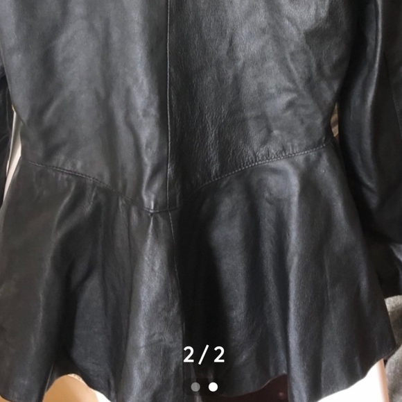 Vintage Leather Peplum Jacket - Picture 2 of 3